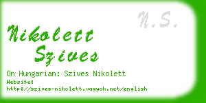 nikolett szives business card